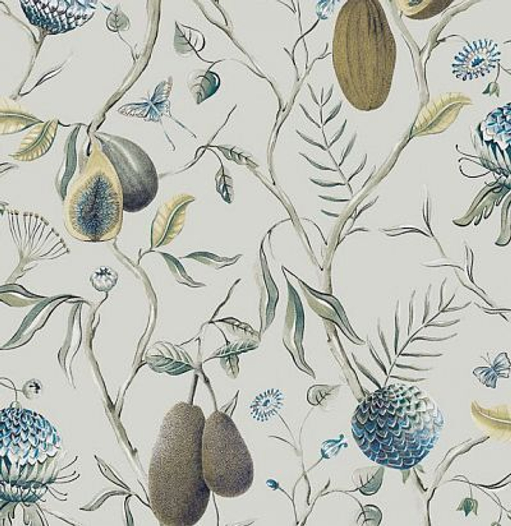 Папайя на ветках, сочетание классической и цифровой технике нанесения.