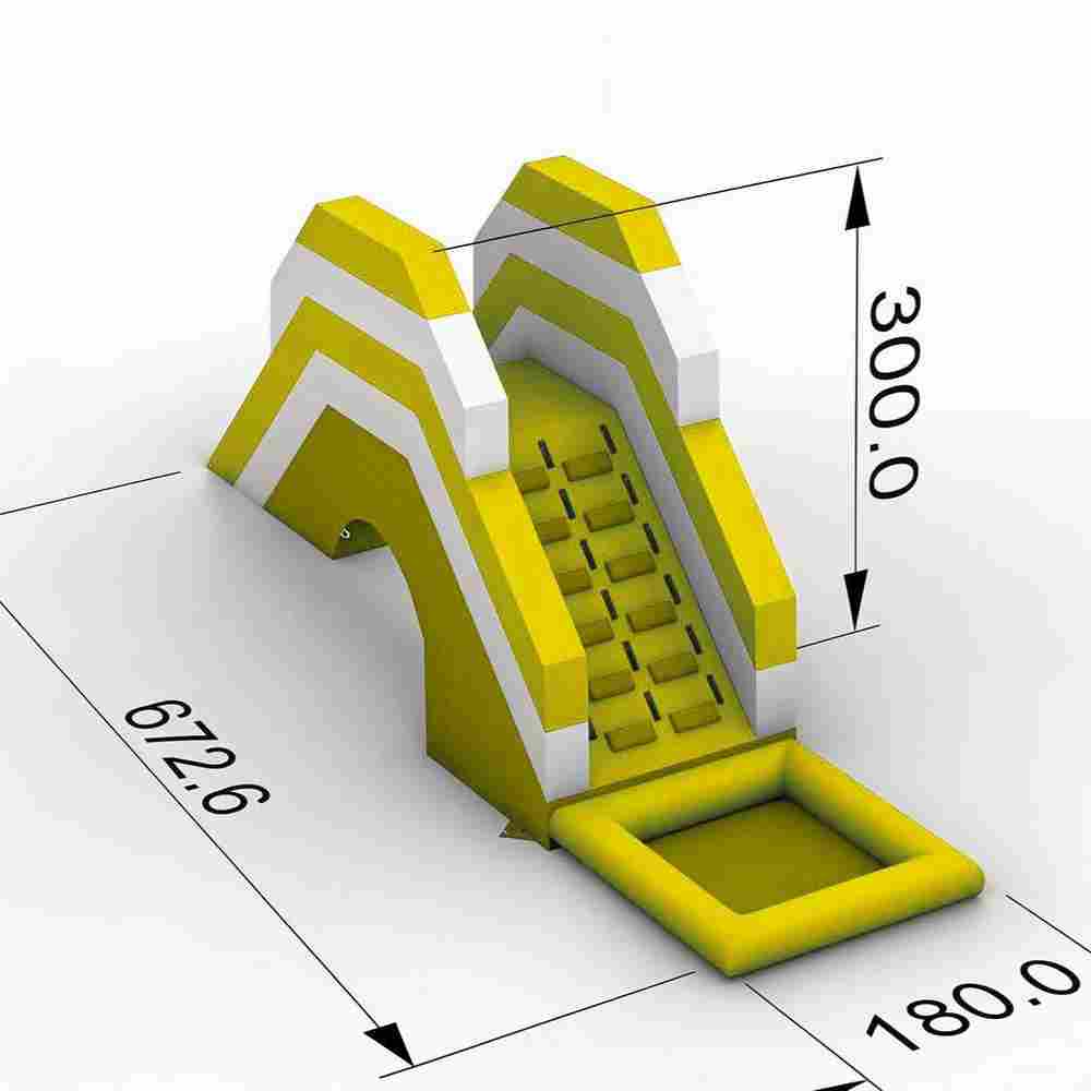 Надувная лестница для бассейна из ПВХ с бассейном, жёлтый, 6,7*1,8*3 м