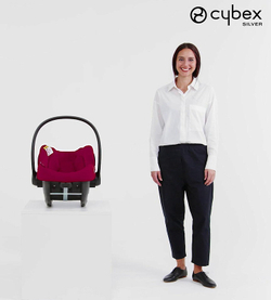 Коляска Cybex Balios S Lux TPE complete Aton B2 Dynamic Red 3 в 1 Seashell Beige с дождевиками