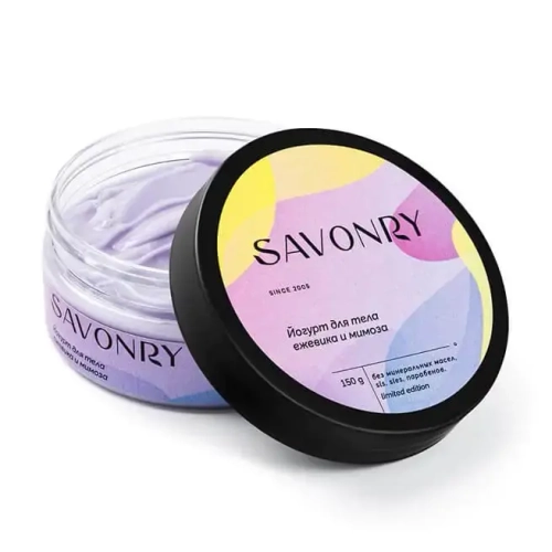 Йогурт для тела SAVONRY "ЕЖЕВИКА и МИМОЗА" 150 г
