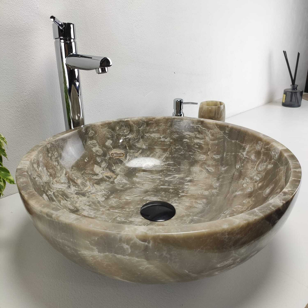 Раковина из оникса Bowl Grey Medium TinLip BO-61039 45*45*15