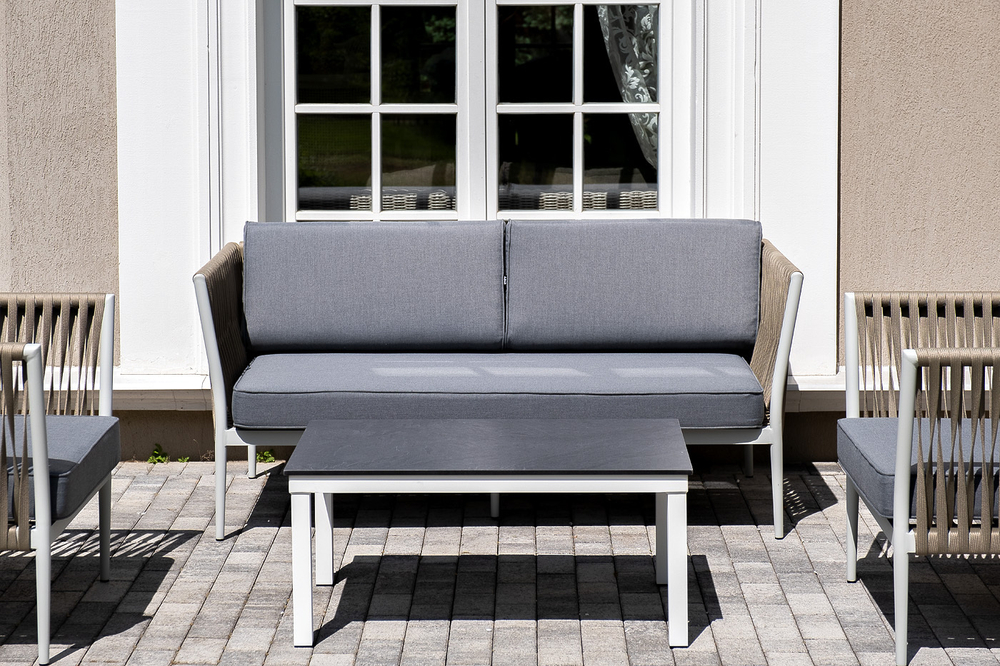 "Касабланка" лаунж-зона плетеная из роупа 4-местная, цвет серый