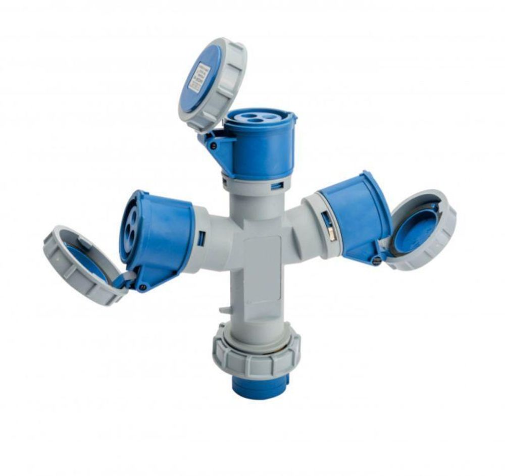 Адаптер трехлучевой 2Р+РЕ 16А 250В IP67 АП-103 DEKraft 26292DEK Адаптер трехлучевой 2Р+РЕ 16А 250В IP67 АП-103 DEKraft 26292DEK