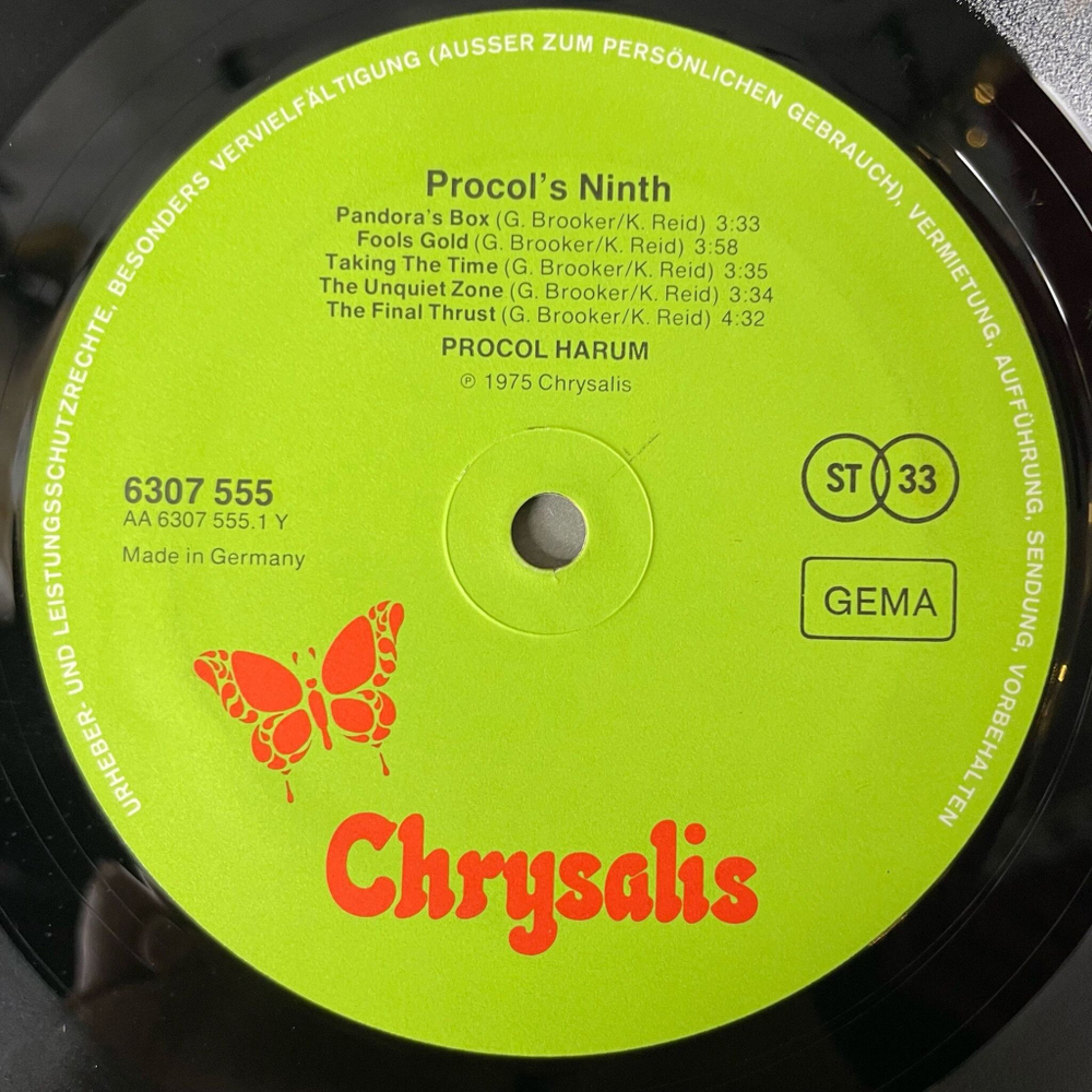 Винтажная виниловая пластинка LP Procol Harum Procol's Ninth (Germany 1975)
