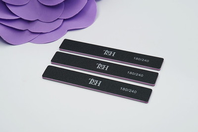 Пилка для натур. ногтей BeautyPro Арт.107097 (180/240) прямая широкая черная