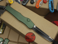 Нож Microtech Halo 6 T/E - зеленая рукоять , клинок черный