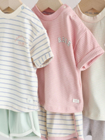 Футболка и шорты в комплекте для малышей Next AG4-644, 3 шт., Розовый, Салатовый