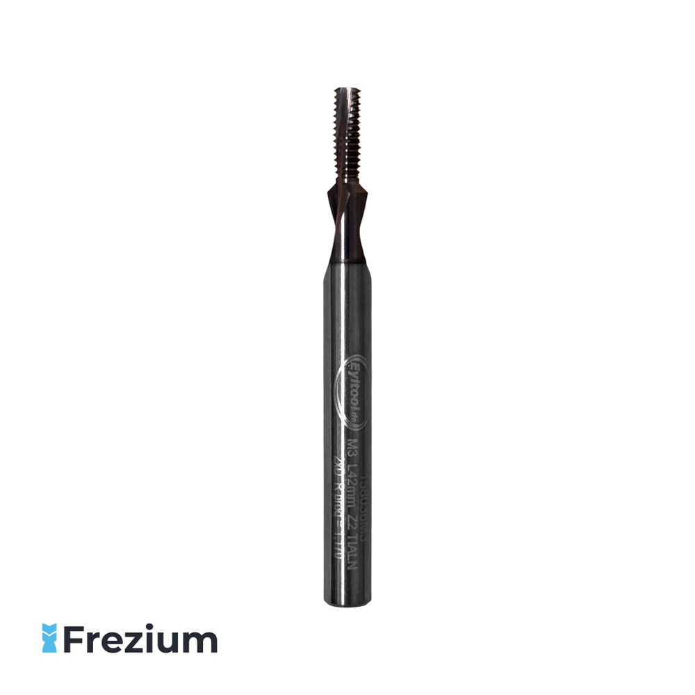 Резьбофреза твердосплавная по металлу "Eyltool" (M3x0.5 L42 Z2 VHM; 158036M3) Резьбофреза твердосплавная по металлу "Eyltool" (M3x0.5 L42 Z2 VHM; 158036M3)