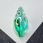 Бусина ракушка, акрил, бирюзовая, голубая, морская раковина, р-р 38×21мм