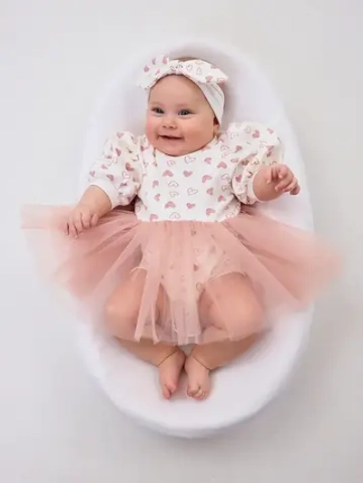 Платье-боди детское сердечки