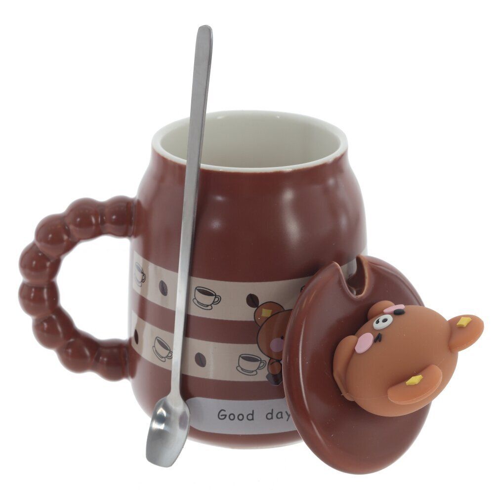 GAEM Кружка с крышкой и ложкой, 500 мл, L13 W9 H15,5 см