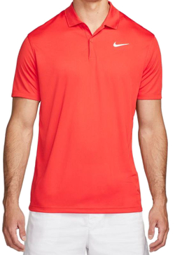 Мужское теннисное поло Nike Court Dri-Fit Pique Polo - habanero red/white