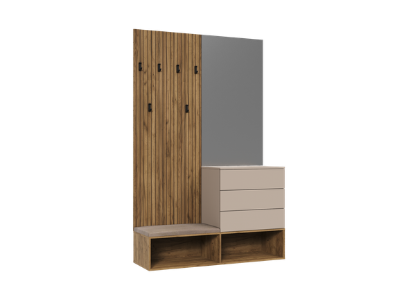 Сингапур ПМ- 420.02.02 Панель с зеркалом Дуб крафт табачный