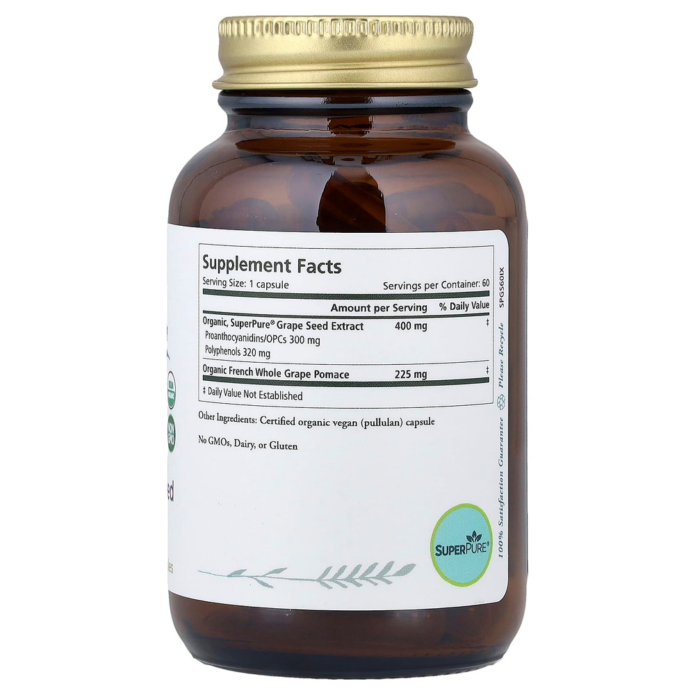 Pure Synergy, SuperPure®, виноградная косточка, 60 капсул