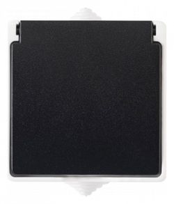 Розетка влагозащищенная с заземлением и со шторкой с крышкой Arte Milano am-309 309.40-1.grey