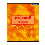 Тетрадь предметная "Русский язык" А5 36л., линия, со справочным материалом, скрепка, мелованный картон (стандарт), блок офсет, Alingar "Мрамор"