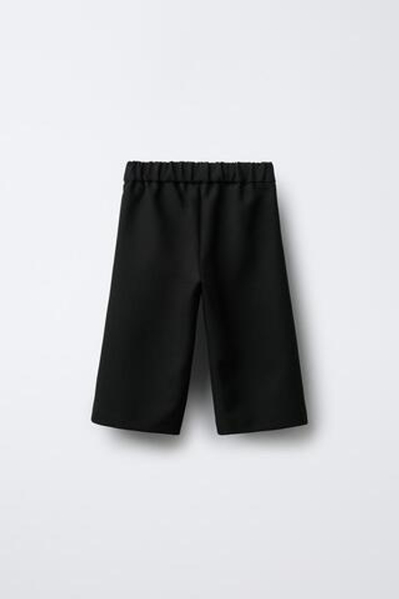 ZARA БРЮКИ-КЮЛОТЫ С ЭЛАСТИЧНЫМ ПОЯСОМ, ЧЕРНЫЙ