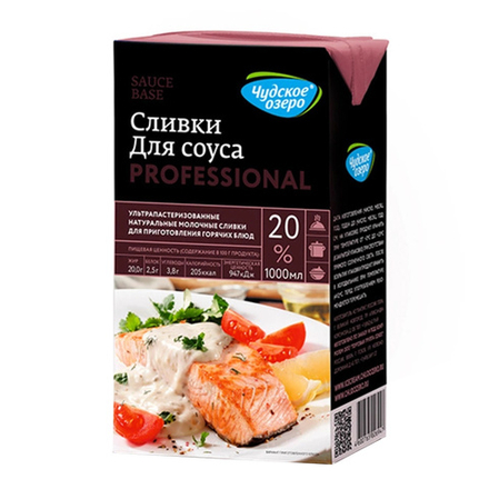 Сливки для соуса 20% Чудское озеро 1 л