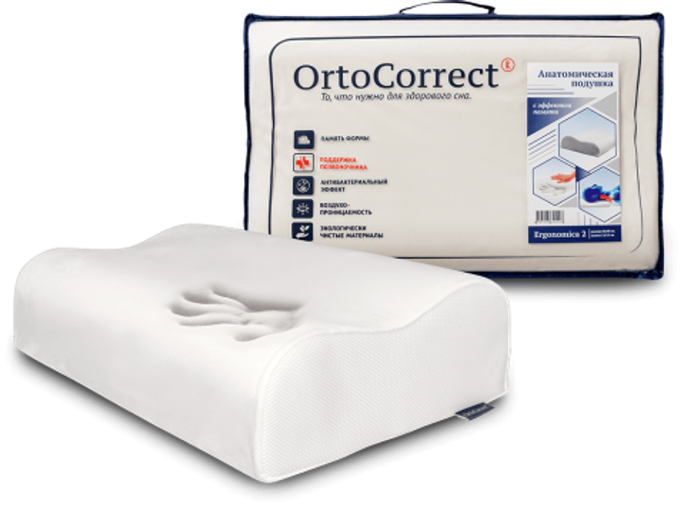 Анатомическая подушка OrtoCorrect Эргономичная Е3