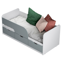 Кровать детская Стандарт КР-22 NEW, Белый, Серый