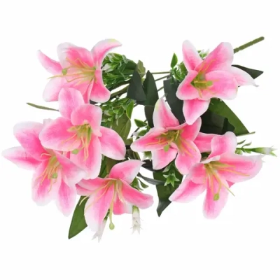 Искусственные цветы «Букет лилий» 35см 7 цветков розовые