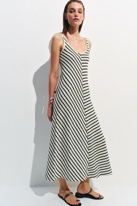 ZARA ДЛИННОЕ ПЛАТЬЕ В ПОЛОСКУ, ПОЛОСКИ