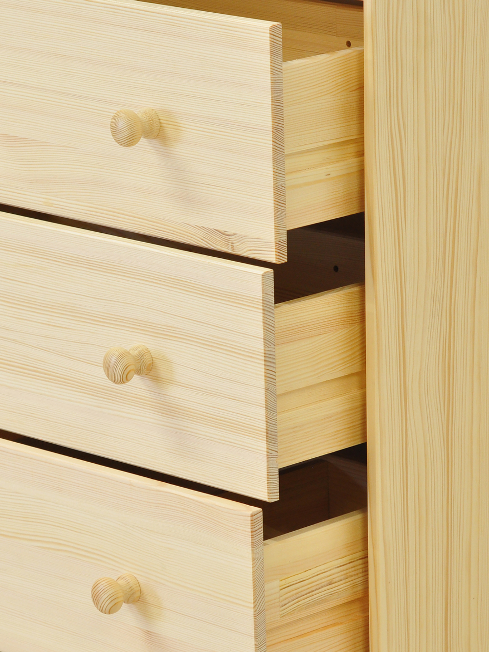 Комод 118х70х30 Раст, c 6 ящиками для одежды, деревянный широкий, массив сосны, натуральная отделка, IKEA