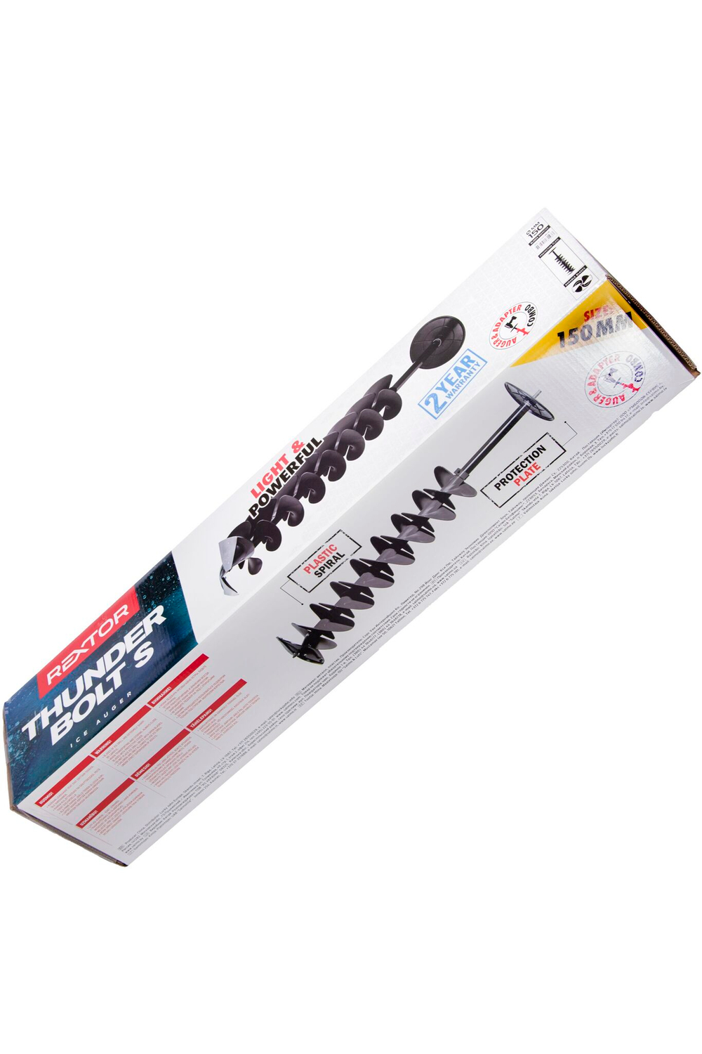 Шнек ледобура с адаптером под шуруповерт Rextor THUNDERBOLT S пласт. спираль 150мм