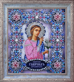 Принт-Ии52б Ткань с нанесенной авторской схемой Архангел Гавриил (серебро)