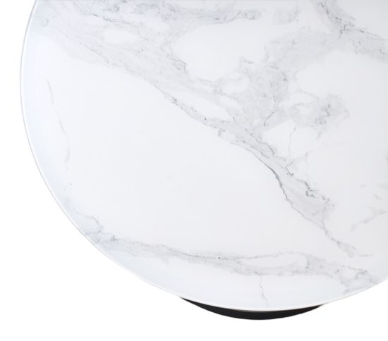 Журнальный столик Френсис белый мрамор, стекло/ черный