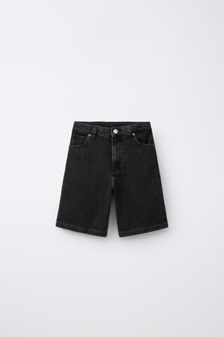 ZARA ДЖИНСОВЫЕ ШОРТЫ RELAXED BAGGY, ЧЕРНЫЙ