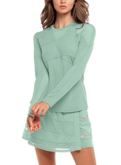 Женская теннисная футболка   Lucky in Love Avant Garde 1.0 It's A Wrap Long Sleeve - sage