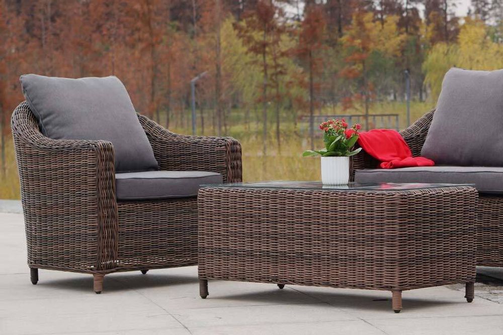 "Кон Панна" лаунж-зона из искусственного ротанга, цвет коричневый