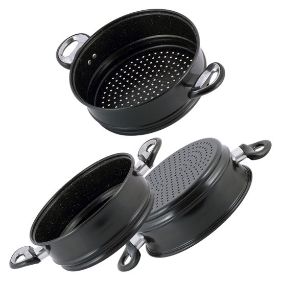 Пароварка 2-х уровневая из углеродистой стали Kamille KM 5826 (диаметр 24 см)