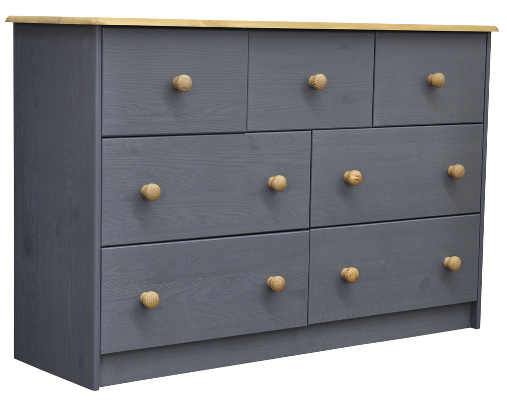 Комод, 113х35х73, Хаба, с ящиками, для одежды и игрушек, под телевизор, деревянный, серый, Dipriz