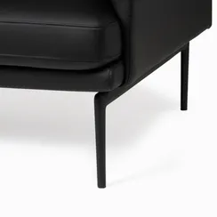 Диван Bisq 156 см, черная кожа