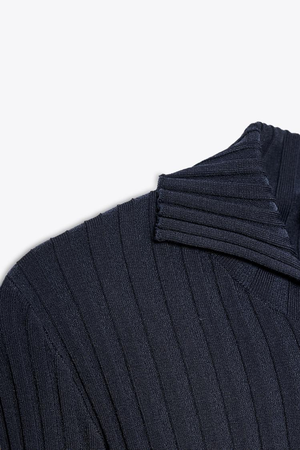 ZARA ДЖЕМПЕР С ВОРОТНИКОМ ПОЛО В РУБЧИК, МОРСКОЙ СИНИЙ