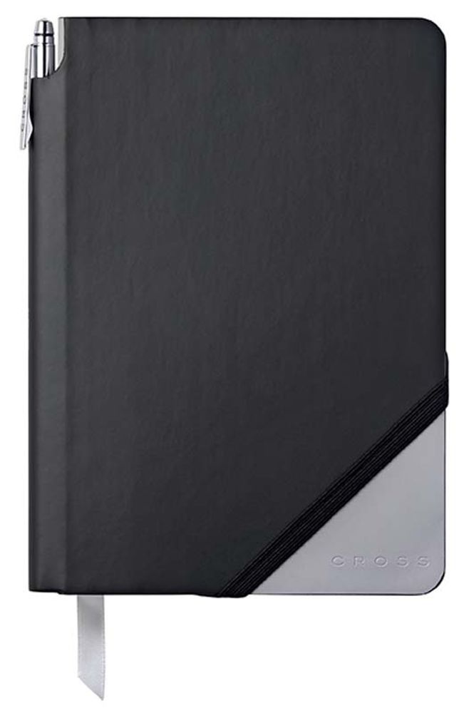 Записная книжка Cross Jot Zone, A5, 160 страниц в линейку, ручка в комплекте. Цвет - черно-серы