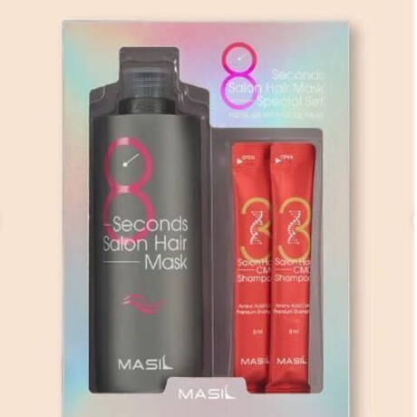 Набор для домашнего ухода "Салонный эффект" Masil 8 Seconds Salon Hair Mask Special Set, 350мл + 8мл *2шт