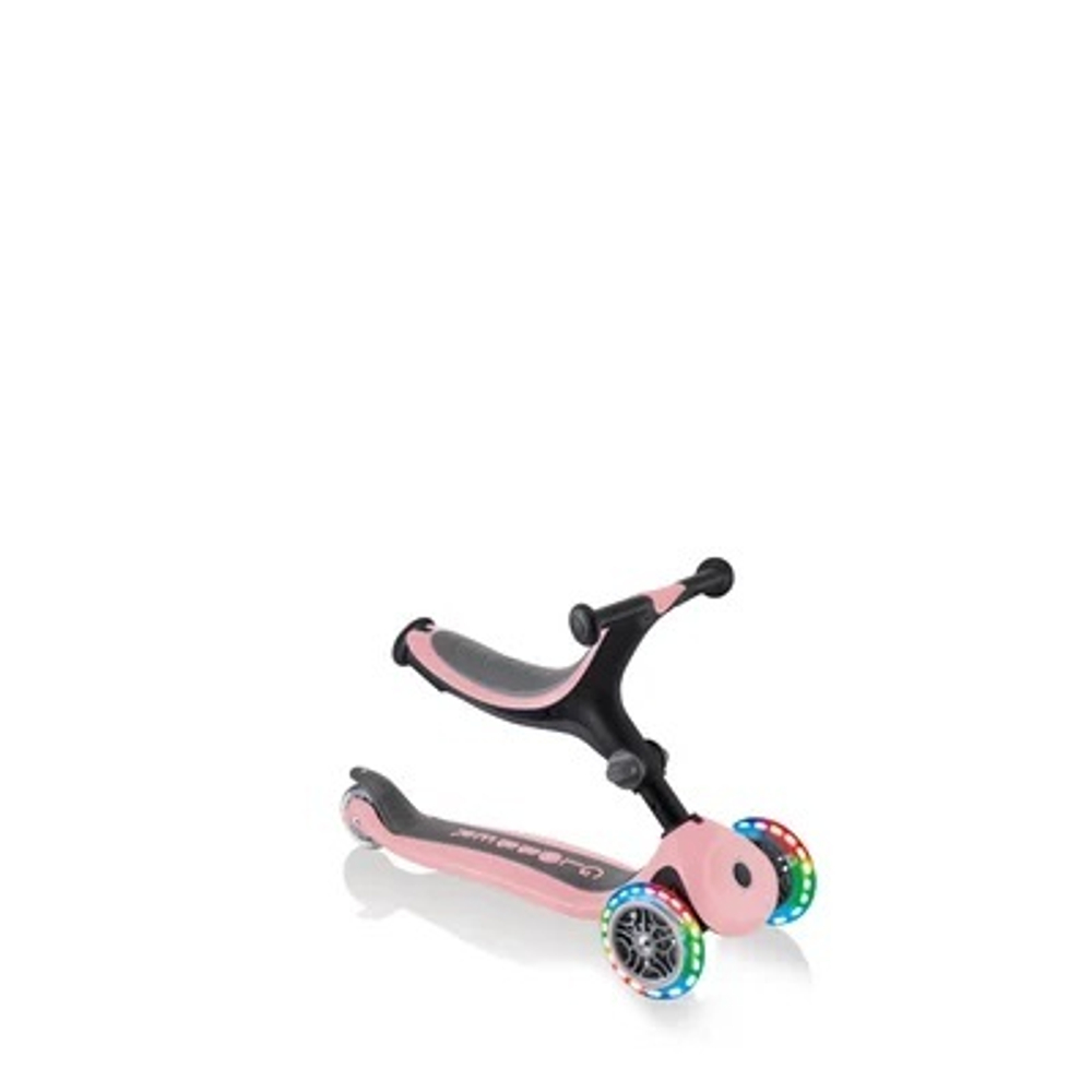 Самокат Globber Go Up Foldable Plus Lights светло-розовый
