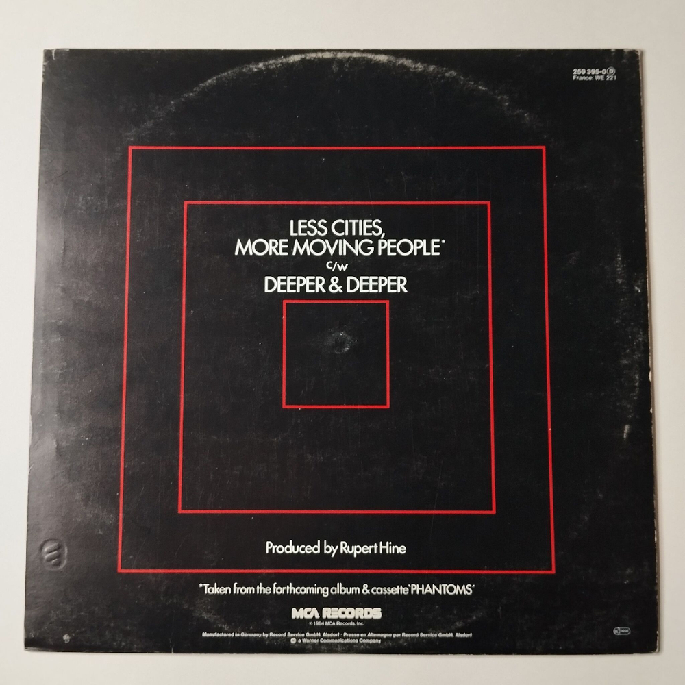 Винтажная виниловая пластинка LP The Fixx Less Cities More Moving People (Germany 1984) 45 RPM Maxi Single