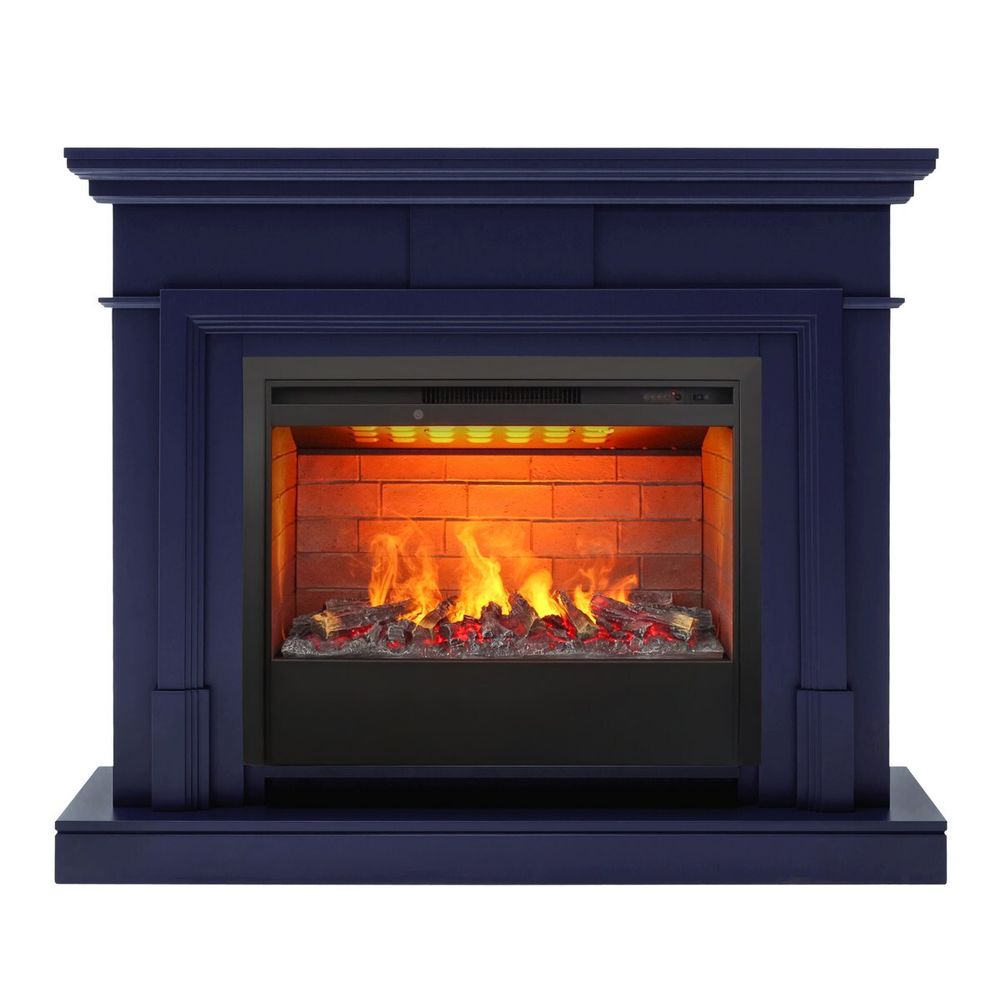 Электрокамин RealFlame Marco 25,5/26 NB индиго с очагом 3D Helios 26