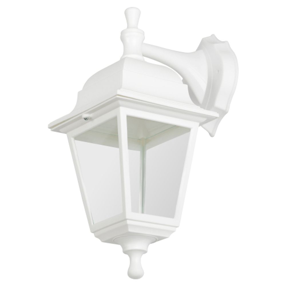Садово-парковый светильник ЭРА НБУ 04-60-001 белый 4 гранный настенный IP44 Е27 max60Вт