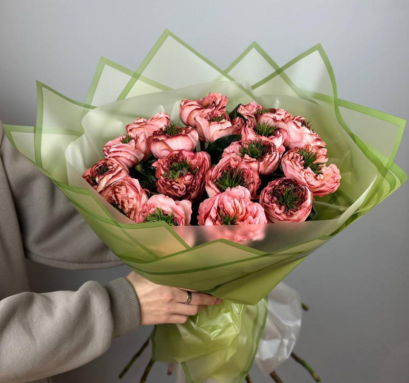 Букет из роз "Мандарин Экспрешн" (17 шт)