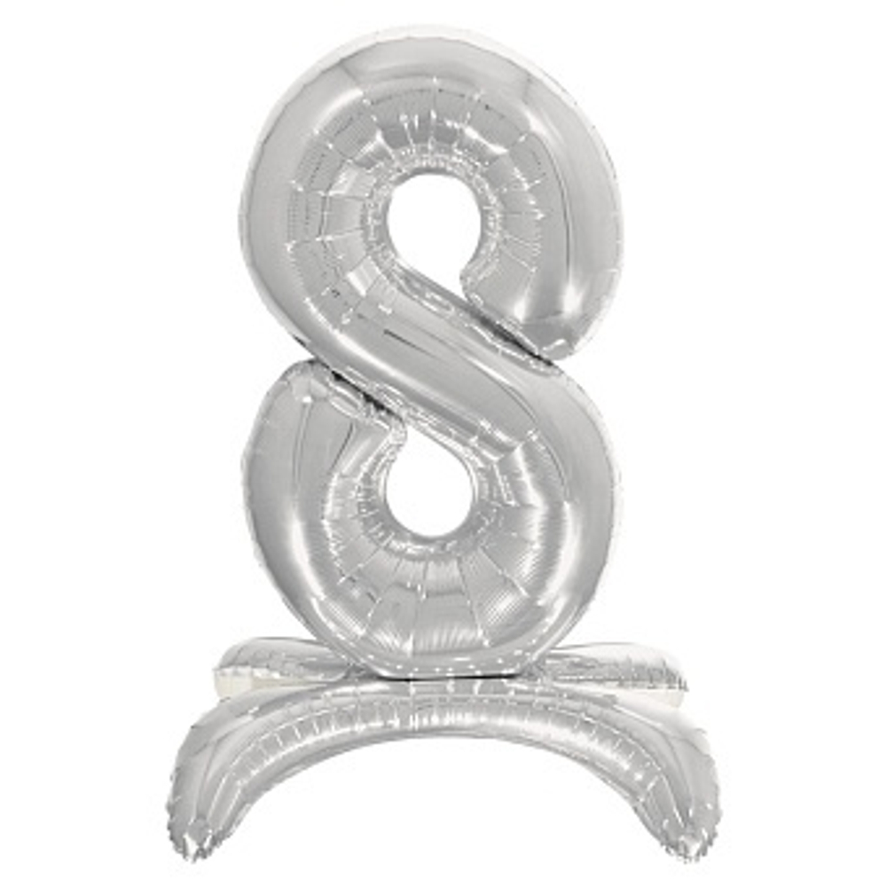К Цифра 8 на подставке Серебро 32''/81 см.