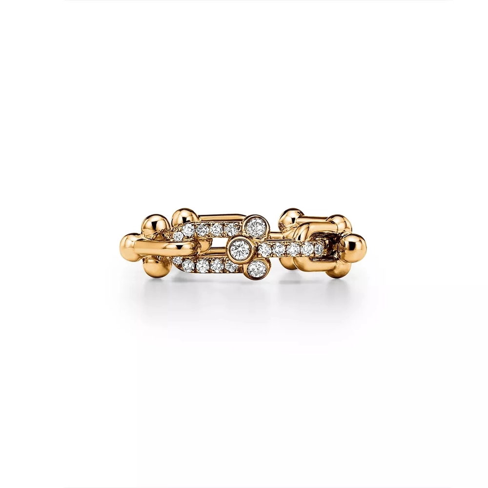 Кольцо из жёлтого золота 18k c бриллиантами, Tiffany 💠Hard Wear Small link