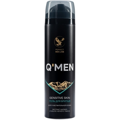 Q` MEN гель для бритья для чувствительной кожи 200 мл.