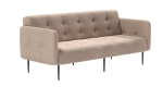 Monaco диван-кровать прямой с подлокотниками, трехместный, велюр бежевый Velutto 06