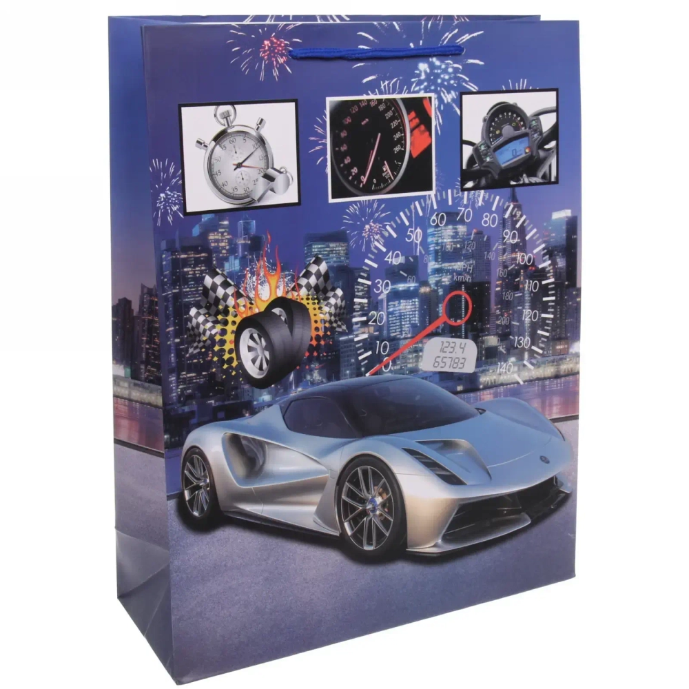Пакет подарочный «Гонка» 31*40*12 см