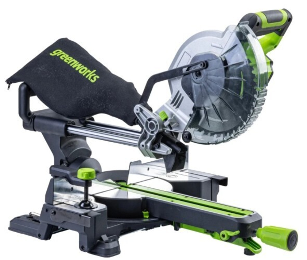 Пила торцовочная аккумуляторная GREENWORKS GD24MS216 24V, б/щ, 4800 об/мин, АКБ 8Ач и ЗУ 1501707UH